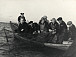 А.А. Леонов и П.И. Беляев с рыбаками колхоза «Заря» на Кубенском озере. 1965 г.
